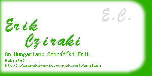 erik cziraki business card